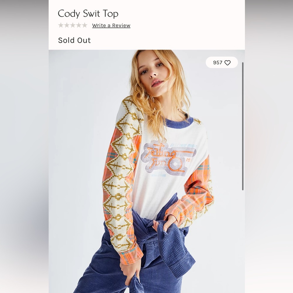 Free People Multicolor Cody Swit Top